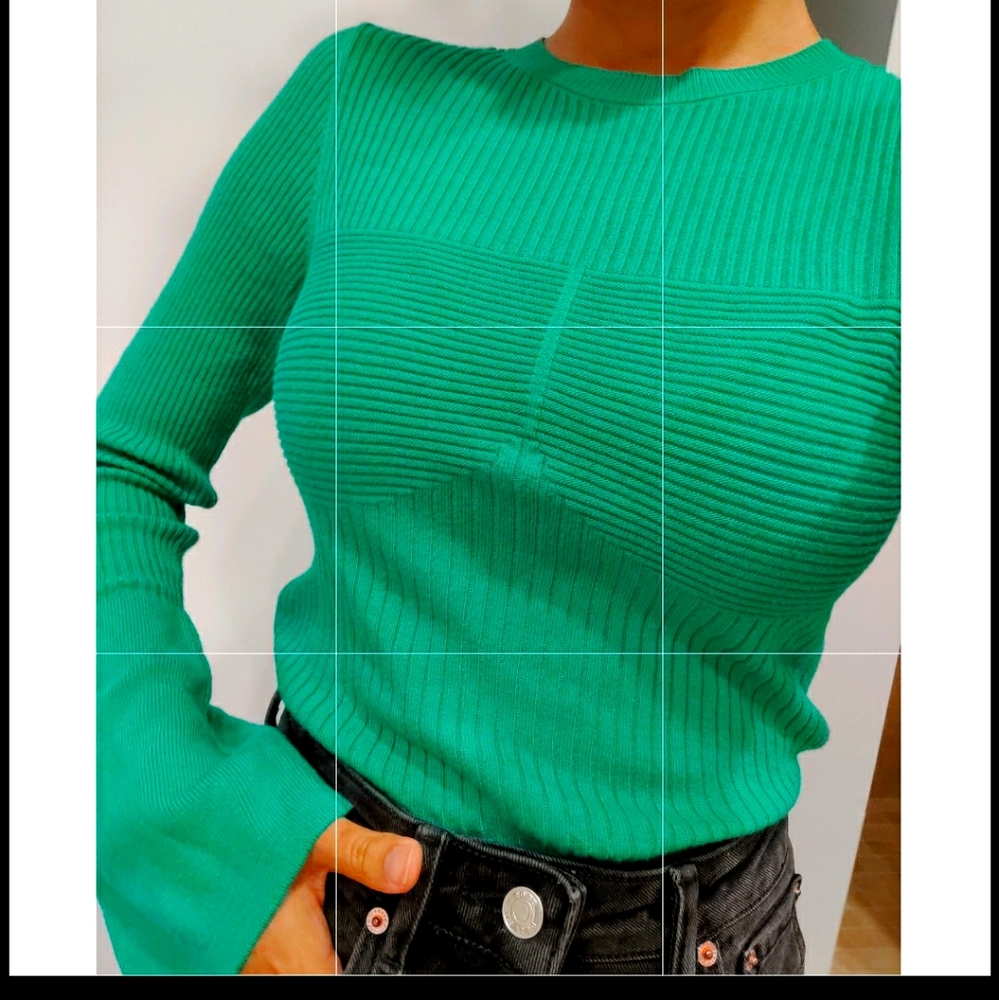 Ribbed knit long sleeve